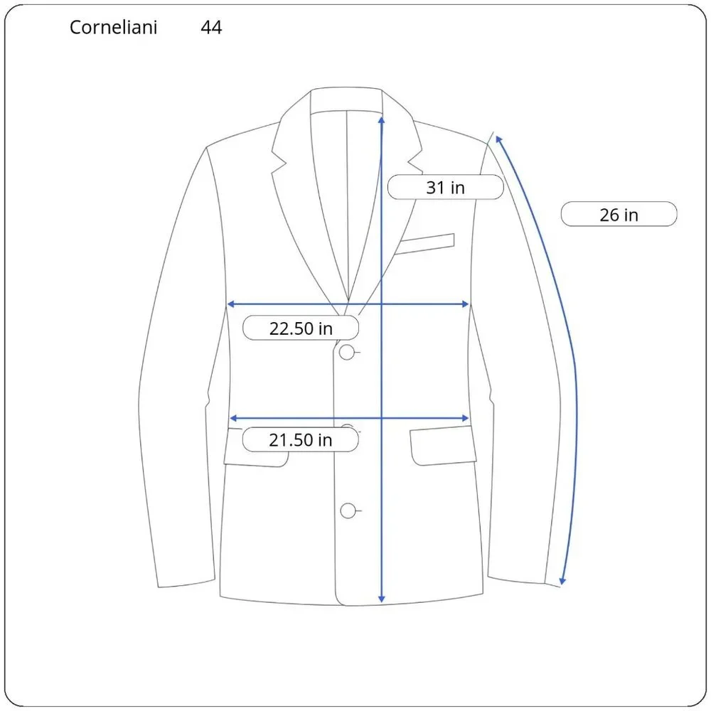 Corneliani Leader Men's 44R Gray Black‎ Tan Check Knit Wool 3 Button Sport Coat